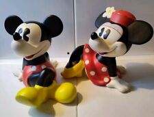 Lot Of Two Vintage 1990s Walt Disney Mickey & Minnie Ceramic Banks ENESCO Clean picture