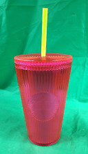 Starbucks Summer 2023 Hot Pink Pleated Cold Cup Tumbler Venti 16 oz picture