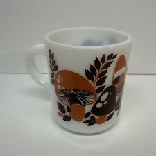 Vintage Hazel Atlas Mushroom Milk Glass Coffee Cups Mug - EUC picture