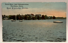North Shore, Lake Cobbosseecontee, Manchester ME Maine Vintage Postcard picture