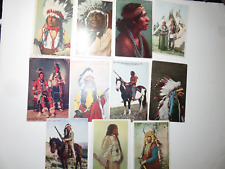 11  Vintage Native American Tribal Chiefs Postcards picture