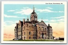 Warrensburg Missouri~Court House Exterior View~Romanesque~Vintage Linen Postcard picture