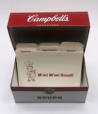 Vintage Campbell's Soup Metal Tin Box w/47 Recipe Cards 12 Titled Separators picture