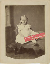 1875 Antique Matted Photo - WARREN Family Little Girl (Bertha) - Very Cute 8x10  picture