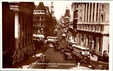 rare vintage real photo postcard - THE MANSION HOUSE AND CHEAPSIDE LONDON. picture