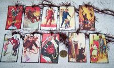 10-Christmas-Victorian-Gruss Vom Krampus-Vintage-Linen Cardstock-Gift-Hang-Tags picture