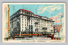 Postcard Hotel Whitcomb San Francisco California CA Building Street View c1939 picture
