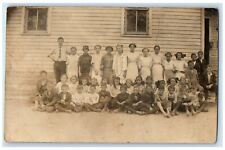 c1910's School Children At The School RPPC Photo Posted Antique Postcard picture