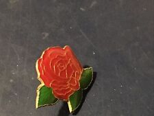 Vintage Collectible Red Rose Flower Hat Lapel Vest Pin picture