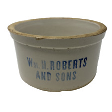 Vintage Wm H Roberts and Sons Dairy Butter Cottage Cheese Stoneware Crock READ picture
