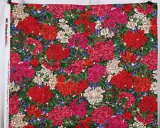 Vtg Joan Messmore Fabric Cranston Hydrangea Floral Geraniums Flowers 74x44 2yds picture