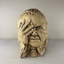 RARE PRESIDENT NIXON SCANDLES 3 HEADED CANDLE BUST SEE NO EVIL 1970'S picture