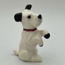 Vintage Black White Terrier Miniature FIgurine Begging Sitting Paw Up 3