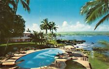 D0429 Naniloa Hotel, Hilo, Island of Hawaii HI & Swimming Pool - Chrome Postcard picture