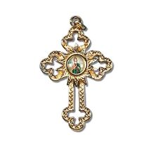 St Jude Vintage Inspired Pendant With Cross Cut Out Design for Jewelry, 1.5 In picture