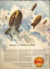 1942 Shell Oil Helium Anti Aircraft Barrage Balloons WWII Vintage Print Ad picture