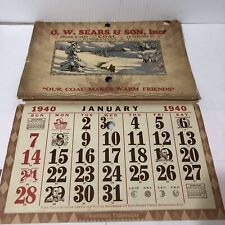 1940 O. W. Sears & Son, Inc Binghamton, N. Y. Advertising Calendar Complete Rare picture