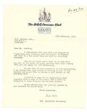 1957 G.E.C OVERSEAS CLUB MAGNET HOUSE KINGSWAY LONDON-APPLICATION LETTER-VF COND picture