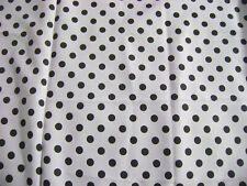 Vtg Whipped Cream Fabric 2 1/9 yd Texfi Industries, White w Black Polka Dots picture