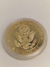 United States Washington DC White House Monuments Challenge Coin Gold tone  picture
