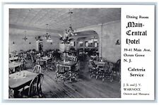 Ocean Grove New Jersey NJ Postcard Main Central Hotel Dining Room c1910 Vintage picture