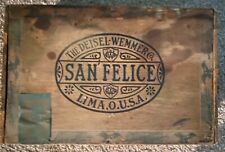 Vintage San Felice Wooden Cigar Box 5 cents The Deisel-Wemmer Co, Lima Oh picture