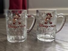 Walt Disney World MGM STUDIOS 1989 3” Mini Glass Mugs Set of 2 picture