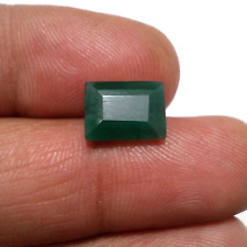 Excellent Zambian Emerald Faceted Octagon 3.85 Crt Glowing Green Loose Gemstone picture