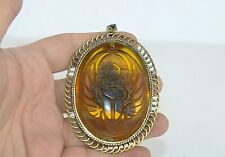 Rare Ancient Egyptian Antique Amber Scarab Pendant Amulet BC Egyptology picture