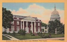 Postcard Governor's Mansion and State Capitol Dome Charleston West Virginia picture