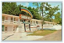 c1960's Rainbow Motel And Coffee Shop Huntsville Ontario Canada Vintage Postcard picture