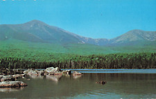 Maine ME, Mt Katahdin, Sandy Stream Pond, Vintage Scalloped Postcard picture