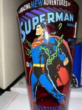 Superman Red Beer Drinking Glass 16oz DC Comics Superhero Glassware HTF picture