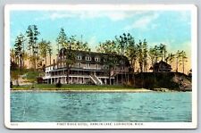 Hotel~Piney Ridge Hotel Hawlin Lake Ludington Michigan~Vintage Postcard picture