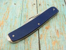 BIG VINTAGE USA BLUE DOGLEG JACK FOLDING POCKET KNIFE KNIVES TOOLS picture