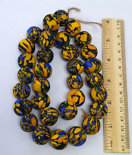 Vintage Trade Beads Very Unique BUMBLE BEE  Glass Beaded Strand Necklace 20mm picture