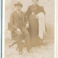 c1890s Unknown Fat Man & Woman Cabinet Card Photo Antique Victorian Lady Vtg B4 picture