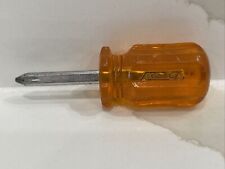 Vintage KMC Phillips STUBBY Orange Screwdriver Made In Japan 3.25 inches Long picture