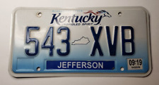 2019 Jefferson County KENTUCKY Unbridled Spirit License Plate # 543 XVB picture