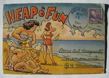 Heap o' Fun Old 1953 Folder Postcard Set 18 Foldout Jokes; Some Naughty, Sexy picture