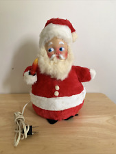 Vintage 1950s BIJOU (?) Stuffed ROLY-Poly Plastic Face SANTA Holding Candle picture