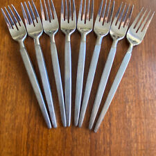 8 SRI Stanley Roberts  ASTRO Salad forks  Stainless Flatware Japan Mid Century picture