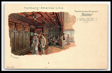 Interior Promenade Deck Hamburg Amerika Ocean Liner Blucher Postcard Unposted picture