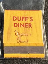 VINTAGE MATCHBOOK - DUFF'S DINER - SOUTH WINDSOR, VA - UNSTRUCK picture