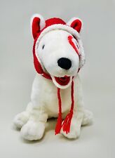 Y2K Target Bullseye Dog Plush 14” Christmas Winter Pom Pom Hat & Collar 2005 GUC picture
