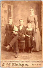 1880s 1890s Victorian Family of 5 Photo Memphis MO Cabinet Card by Simington picture