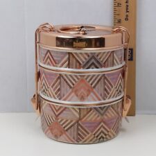 Anthropologie Tiffin Tiered Storage Bowl Set Tin Canisters Copper Kitchen Home picture