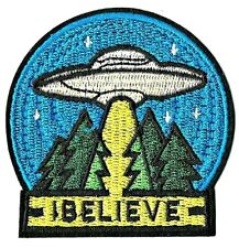⫸ I BELIEVE UFO Embroidered Roswell Alien Space Ship Area 51 Patch - New picture