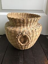 Vintage Hand Woven Basket w/ Handles - Mexico  picture