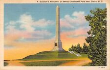 D1139 Sullivan's Monument at Newton Battlefield Park near Elmira NY '37 Linen PC picture
